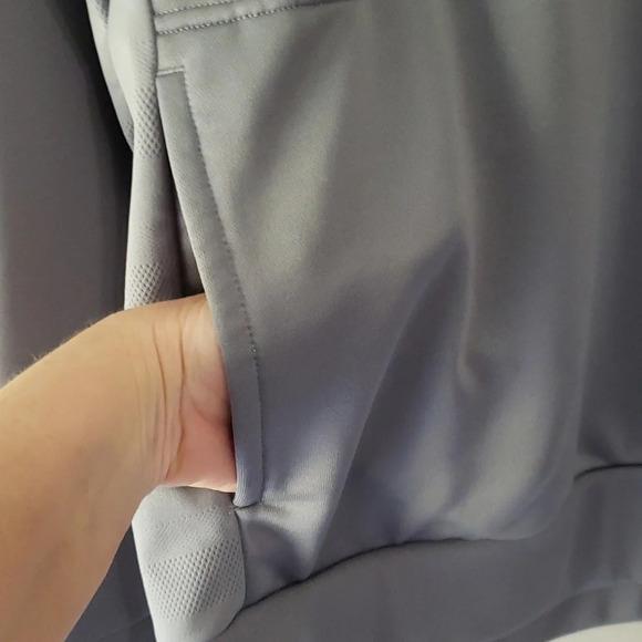 Rare Adidas Warm-Up Hoodie Men XL Gray Basketball Travel Team 3SSB Circuit Logo - Picture 5 of 16